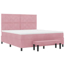 vidaXL Boxrugós ágy fejtámlával Rózsaszín 200 x 180 cm Bársony
