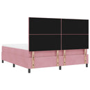 vidaXL Boxrugós ágy fejtámlával Rózsaszín 200 x 180 cm Bársony