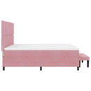 vidaXL Boxrugós ágy fejtámlával Rózsaszín 200 x 180 cm Bársony