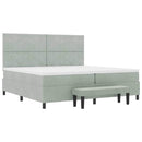 vidaXL Boxrugós ágy fejtámlával Világosszürke 200 x 200 cm Bársony