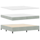vidaXL Boxrugós ágy fejtámlával Világosszürke 200 x 200 cm Bársony