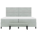 vidaXL Boxrugós ágy matracmal Világosszürke 200 x 200 cm Bársony