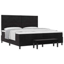 vidaXL Boxrugós ágy fejtámlával Fekete 200 x 200 cm Bársony