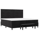vidaXL Boxrugós ágy fejtámlával Fekete 200 x 200 cm Bársony