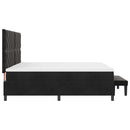 vidaXL Boxrugós ágy fejtámlával Fekete 200 x 200 cm Bársony