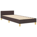 vidaXL Ágykeret fejtámlával sötétbarna 80 x 200 cm szövet