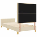 vidaXL Ágykeret fejtámlával Krém 80 x 200 cm szövet