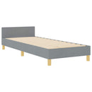 vidaXL Ágykeret fejtámlával Világosszürke 90 x 200 cm szövet