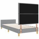 vidaXL Ágykeret fejtámlával Világosszürke 90 x 200 cm szövet