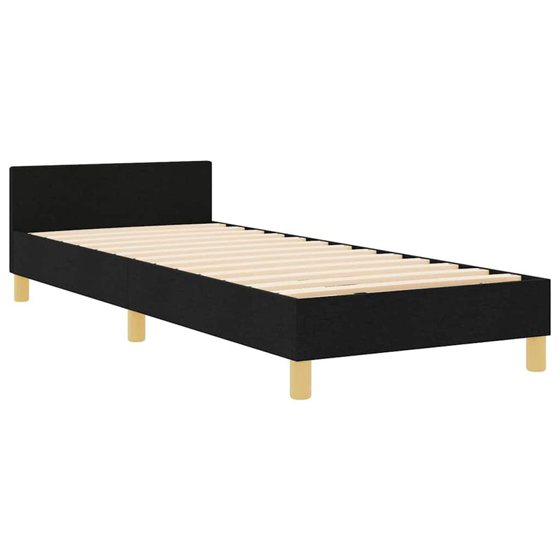 vidaXL Ágykeret fejtámlával Fekete 100 x 200 cm szövet