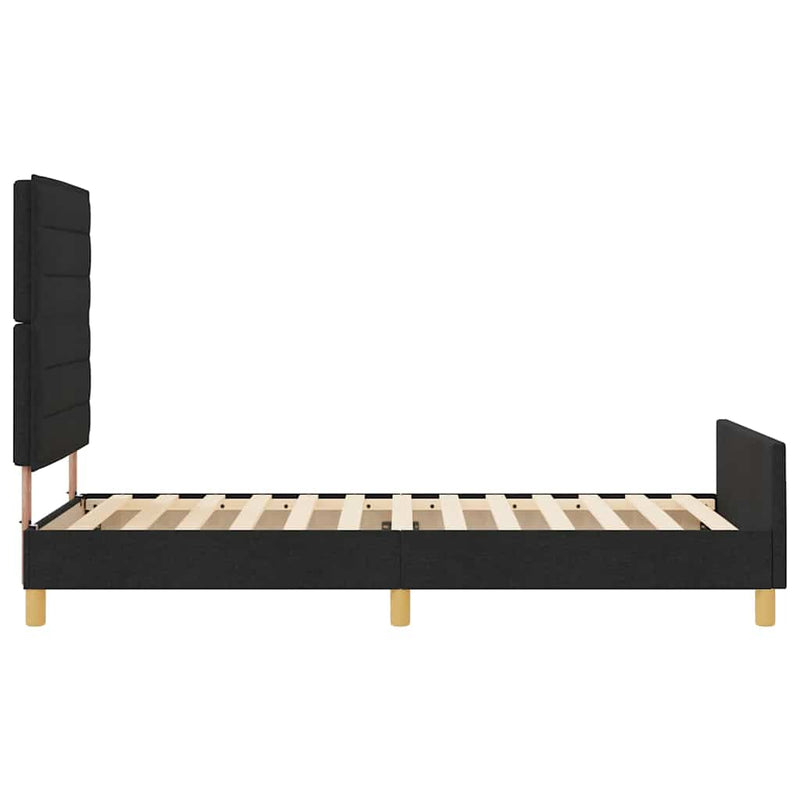 vidaXL Ágykeret fejtámlával Fekete 100 x 200 cm szövet