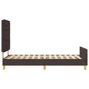 vidaXL Ágykeret fejtámlával sötétbarna 100 x 200 cm szövet