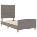 vidaXL Ágykeret fejtámlával Tópszínű 100 x 200 cm szövet