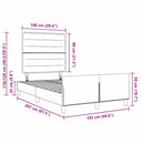 vidaXL Ágykeret fejtámlával Tópszínű 100 x 200 cm szövet