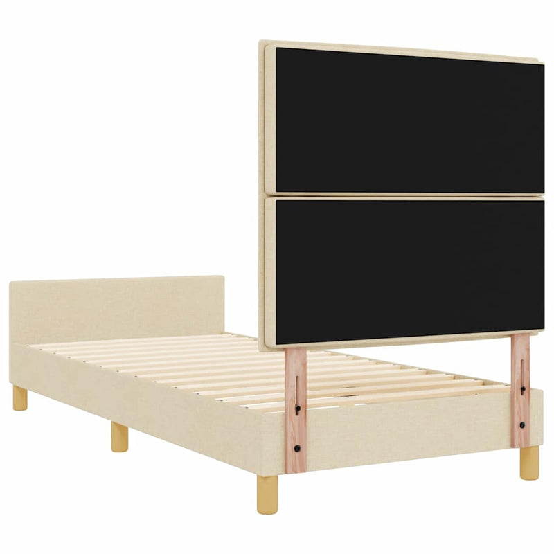 vidaXL Ágykeret fejtámlával Krém 100 x 200 cm szövet