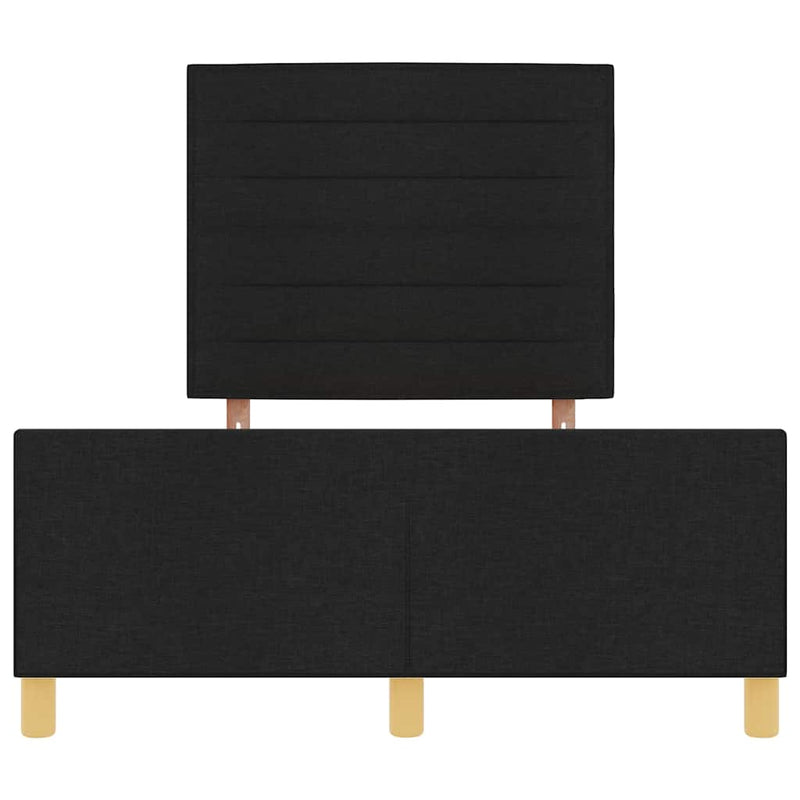 vidaXL Ágykeret fejtámlával Fekete 120 x 190 cm szövet