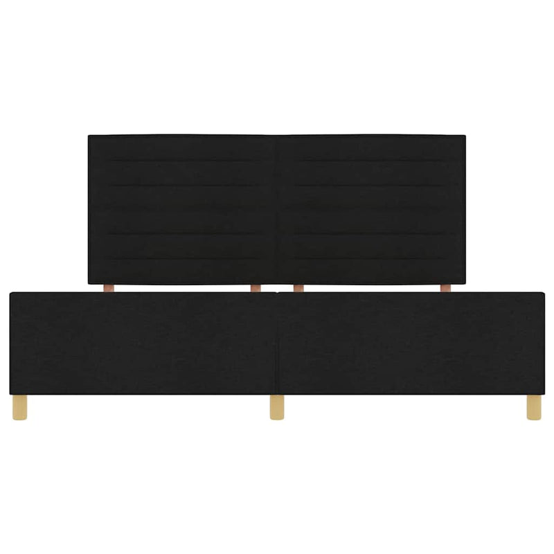 vidaXL Ágykeret fejtámlával Fekete 200 x 200 cm szövet