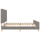 vidaXL Ágykeret fejtámlával Tópszínű 200 x 200 cm szövet