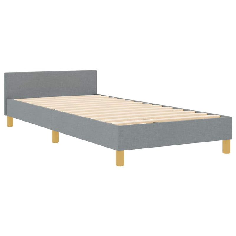 vidaXL Ágykeret fejtámlával Világosszürke 100 x 200 cm szövet