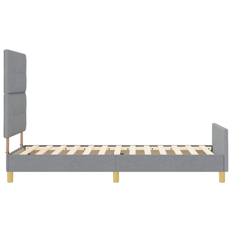 vidaXL Ágykeret fejtámlával Világosszürke 100 x 200 cm szövet