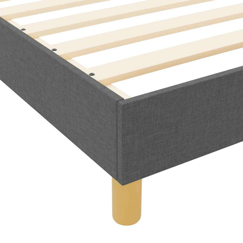 vidaXL Ágykeret fejtámlával Sötétszürke 100 x 200 cm szövet
