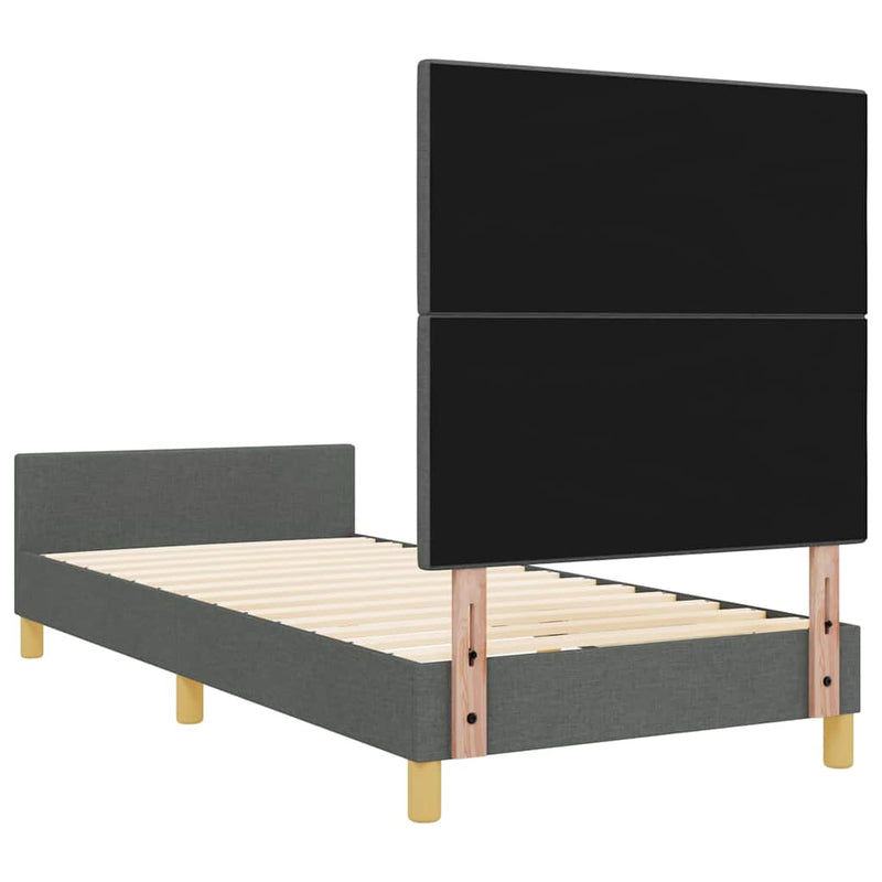 vidaXL Ágykeret fejtámlával Sötétszürke 100 x 200 cm szövet