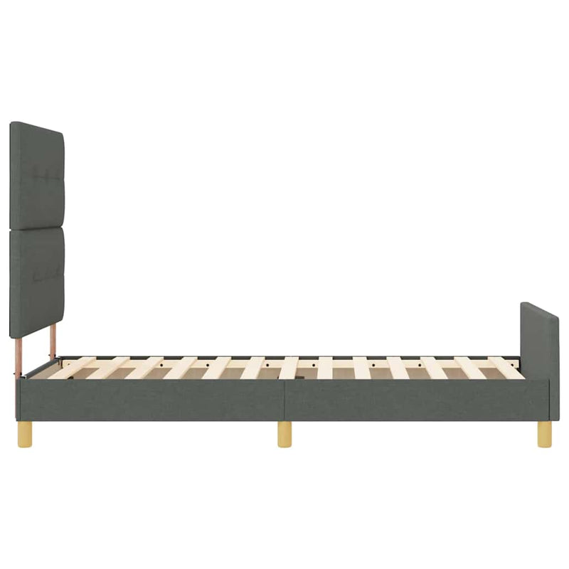 vidaXL Ágykeret fejtámlával Sötétszürke 100 x 200 cm szövet