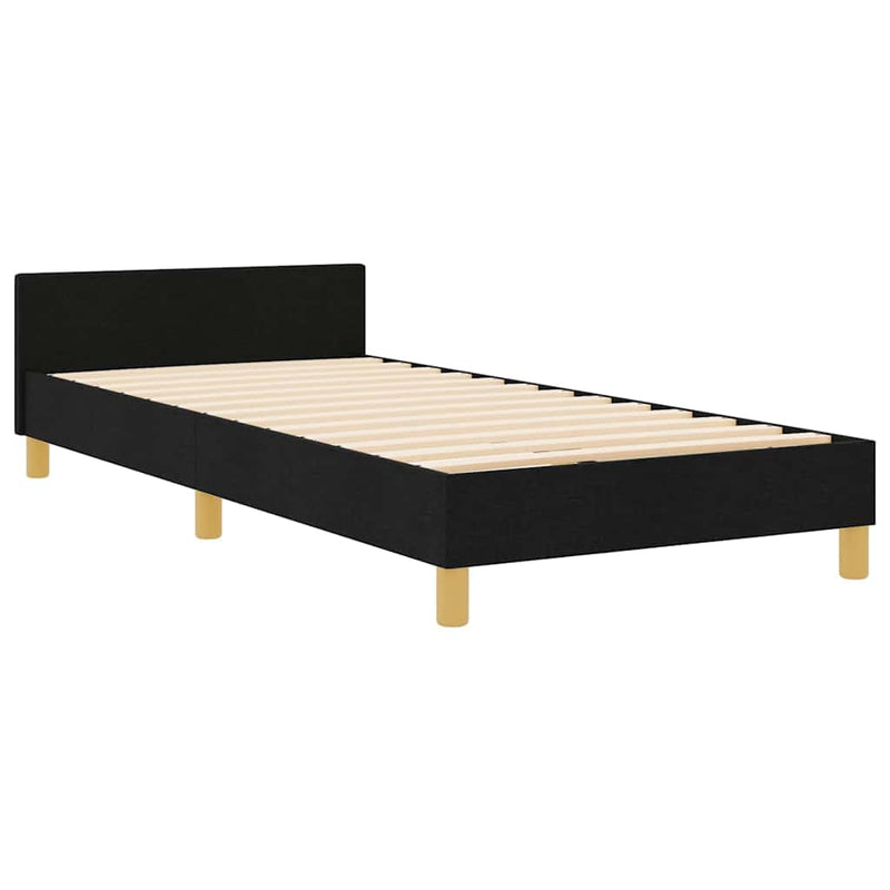 vidaXL Ágykeret fejtámlával Fekete 100 x 200 cm szövet