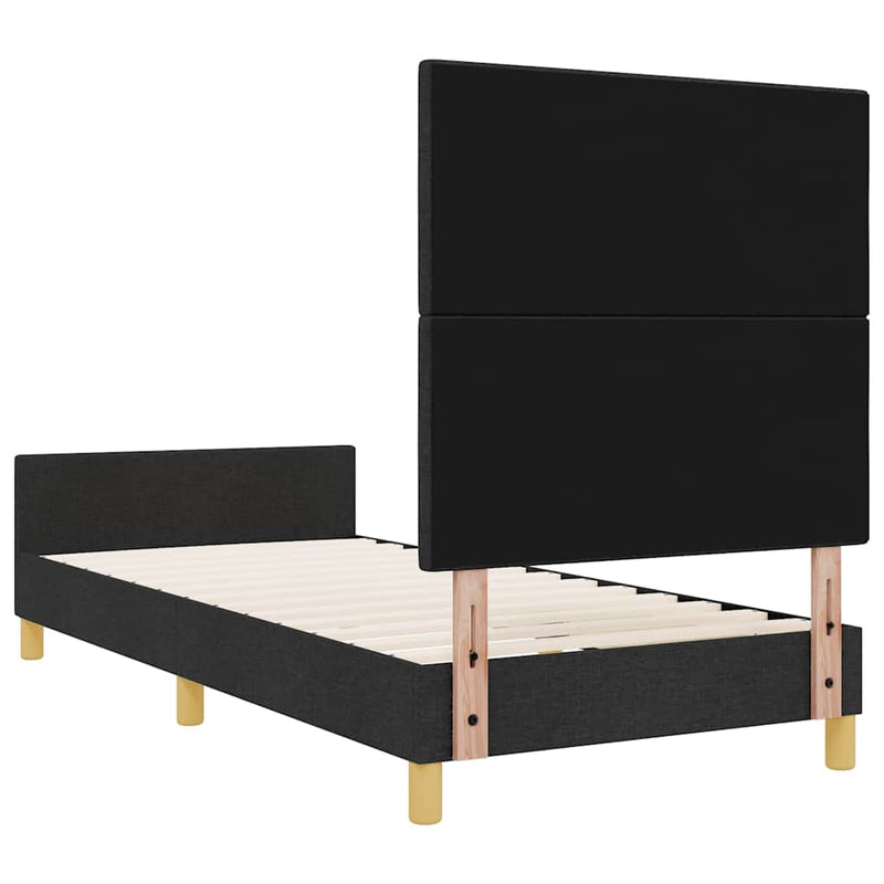vidaXL Ágykeret fejtámlával Fekete 100 x 200 cm szövet