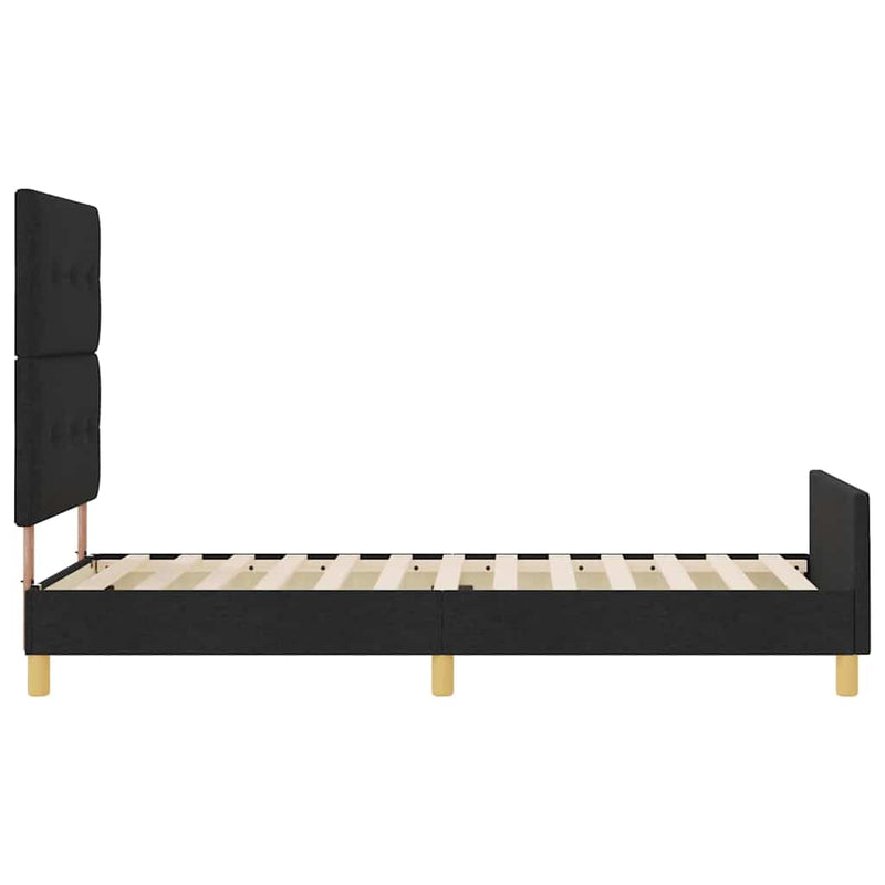 vidaXL Ágykeret fejtámlával Fekete 100 x 200 cm szövet