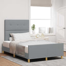 vidaXL Ágykeret fejtámlával Világosszürke 120 x 200 cm szövet