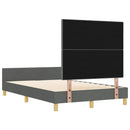 vidaXL Ágykeret fejtámlával Sötétszürke 120 x 200 cm szövet