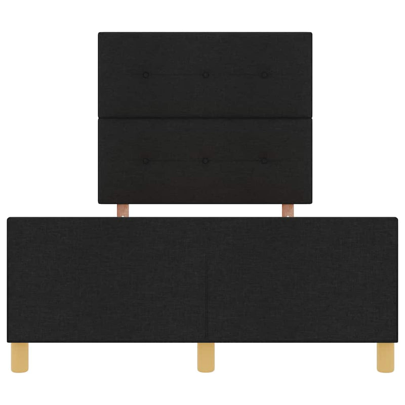 vidaXL Ágykeret fejtámlával Fekete 120 x 200 cm szövet