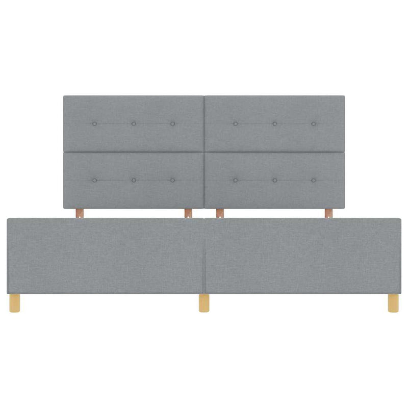 vidaXL Ágykeret fejtámlával Világosszürke 200 x 200 cm szövet