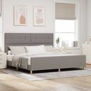 vidaXL Ágykeret fejtámlával Tópszínű 200 x 200 cm szövet
