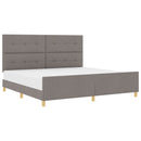 vidaXL Ágykeret fejtámlával Tópszínű 200 x 200 cm szövet