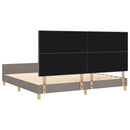 vidaXL Ágykeret fejtámlával Tópszínű 200 x 200 cm szövet