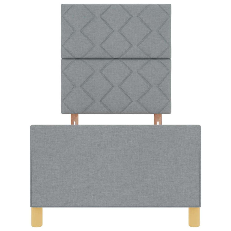 vidaXL Ágykeret fejtámlával Világosszürke 80 x 200 cm szövet