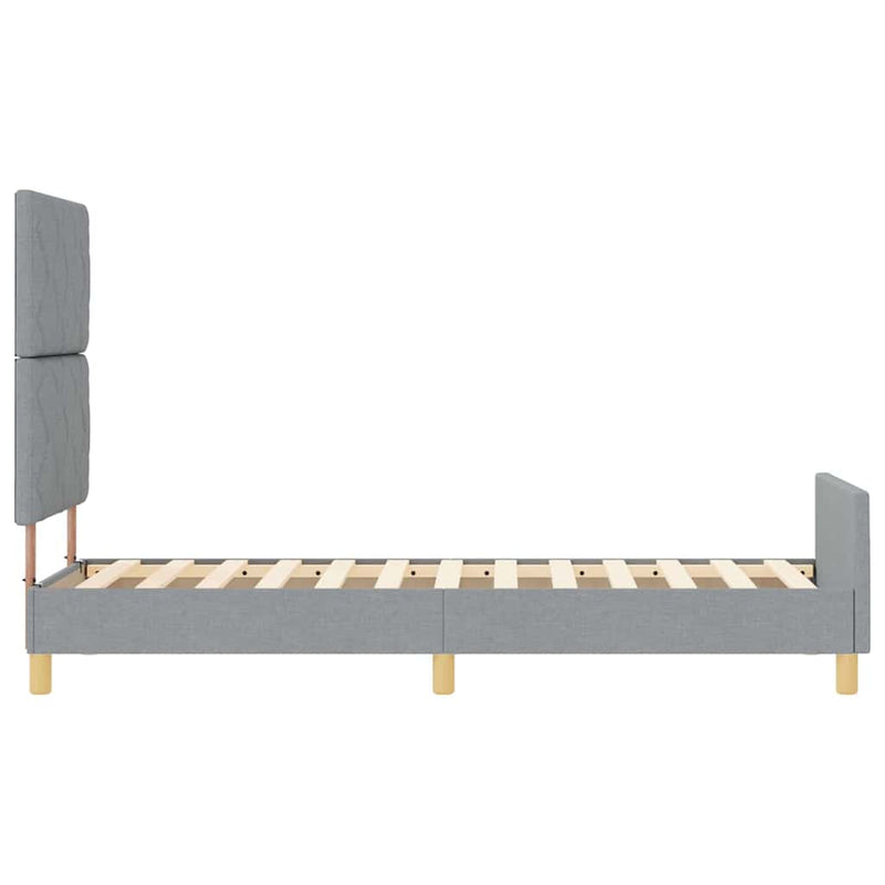 vidaXL Ágykeret fejtámlával Világosszürke 80 x 200 cm szövet