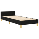 vidaXL Ágykeret fejtámlával Fekete 80 x 200 cm szövet