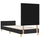 vidaXL Ágykeret fejtámlával Fekete 80 x 200 cm szövet