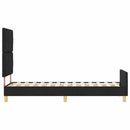 vidaXL Ágykeret fejtámlával Fekete 80 x 200 cm szövet