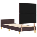 vidaXL Ágykeret fejtámlával sötétbarna 80 x 200 cm szövet