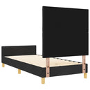 vidaXL Ágykeret fejtámlával Fekete 90 x 190 cm szövet