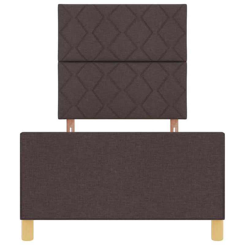 vidaXL Ágykeret fejtámlával sötétbarna 90 x 190 cm szövet