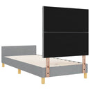 vidaXL Ágykeret fejtámlával Világosszürke 90 x 200 cm szövet