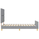 vidaXL Ágykeret fejtámlával Világosszürke 90 x 200 cm szövet