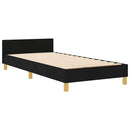 vidaXL Ágykeret fejtámlával Fekete 90 x 200 cm szövet