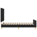 vidaXL Ágykeret fejtámlával Fekete 90 x 200 cm szövet