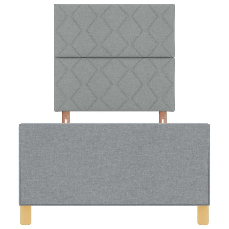 vidaXL Ágykeret fejtámlával Világosszürke 100 x 200 cm szövet